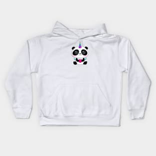 Kawaii Panda Unicorn Sticker Kids Hoodie